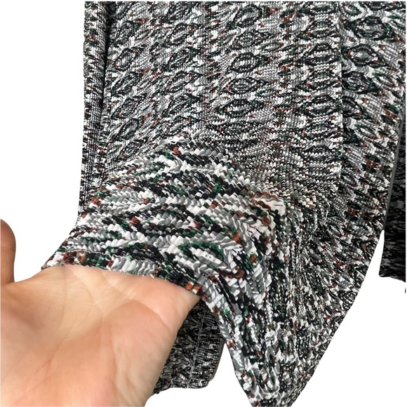 Plisse Crinkled Stretchy Multicolor Button Up Jacket Blazer Size M Long Sleeve - Picture 5 of 7